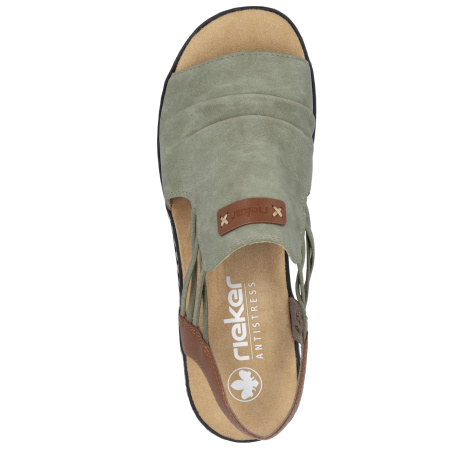 Босоножки  Rieker  зеленый  кожа искусств. F-400464 фото в интернет-магазине | Omadey.ru
