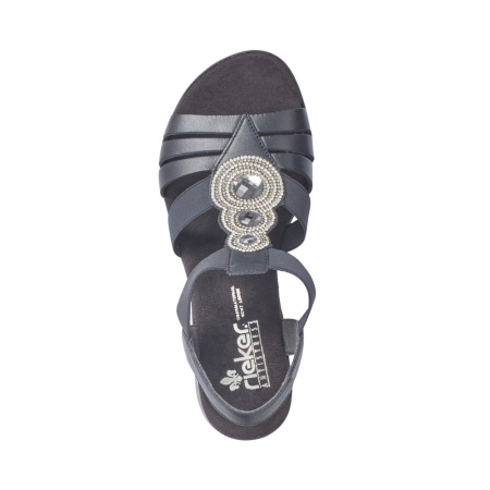 Босоножки  Rieker  синий  кожа/кожа искусств. F-80276 фото в интернет-магазине | Omadey.ru