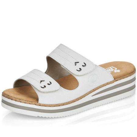 Шлепанцы  Rieker  белый  кожа/кожа искусств. F-90088 фото в интернет-магазине | Omadey.ru