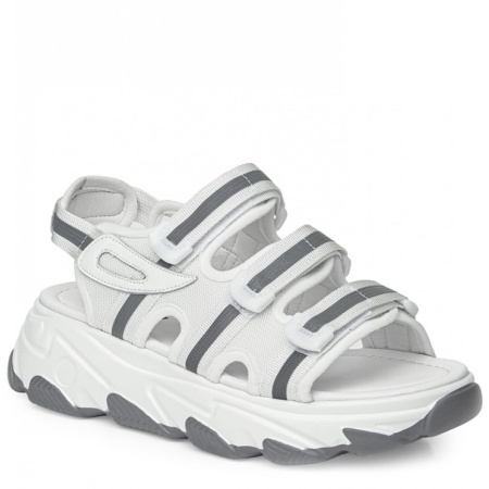 Сандалии  Baden  белый  текстиль F-90901 фото в интернет-магазине | Omadey.ru