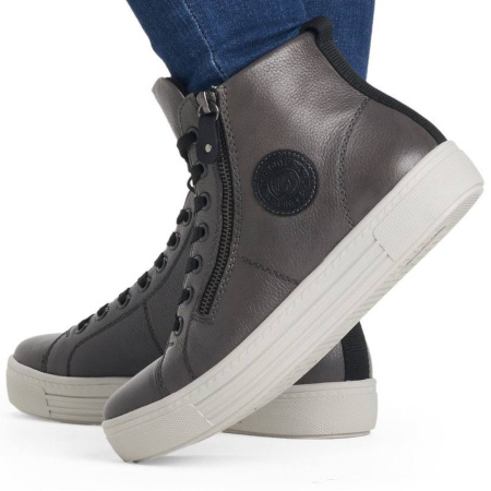 Ботинки  Remonte  серый  кожа Z-300013 фото в интернет-магазине | Omadey.ru