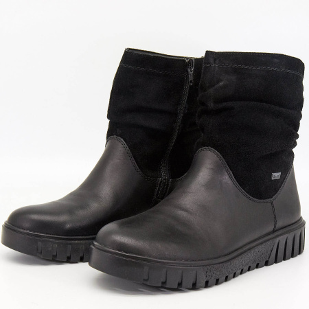 Полусапоги  Rieker  черный  кожа Z-7709 фото в интернет-магазине | Omadey.ru