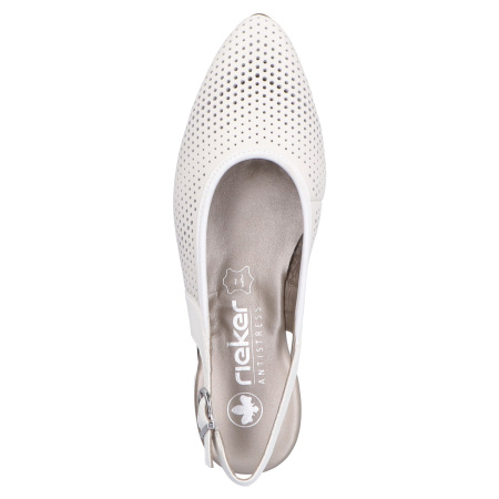 Слингбэки  Rieker  белый  кожа/кожа искусств. F-400087 фото в интернет-магазине | Omadey.ru