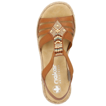 Босоножки  Rieker  коричневый  кожа искусств. F-400206 фото в интернет-магазине | Omadey.ru