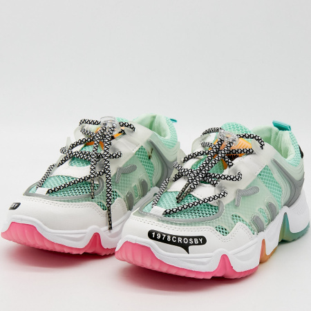 Кроссовки  Crosby  зеленый  кожа иск. /сетка F-90773 фото в интернет-магазине | Omadey.ru