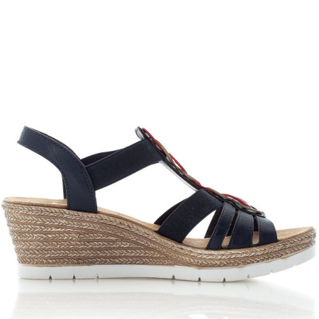 Босоножки  Rieker  синий  кожа искусств. F-90160 фото в интернет-магазине | Omadey.ru