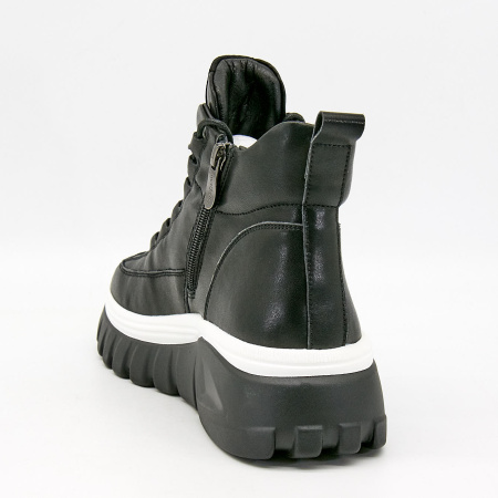 Ботинки  Madella  черный  кожа Z-100934 фото в интернет-магазине | Omadey.ru