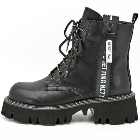 Ботинки  Baden  черный  кожа Z-100581 фото в интернет-магазине | Omadey.ru