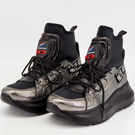 Ботинки  Bestello  черный  кожа Z-89155