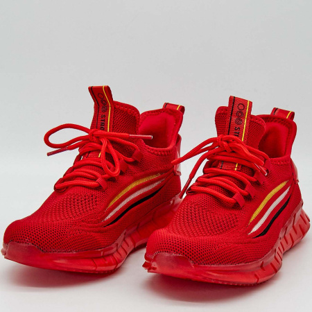 Кроссовки  Strobbs  красный  текстиль F-90399 фото в интернет-магазине | Omadey.ru