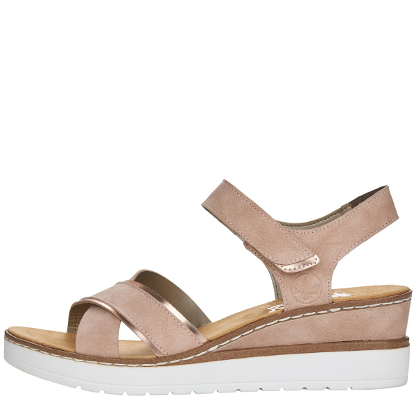 Фото Босоножки  Rieker розовый кожа искусств. F-400471