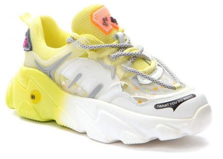 Кроссовки  Crosby  желтый  сетка/кожа искусств. F-90480 фото в интернет-магазине | Omadey.ru