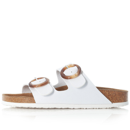 Шлепанцы  Rieker  белый  кожа искусств. F-90728 фото в интернет-магазине | Omadey.ru