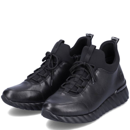 Полуботинки  Remonte  черный  кожа/текстиль Z-400055 фото в интернет-магазине | Omadey.ru