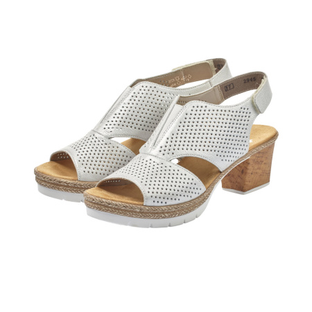 Босоножки  Rieker  белый  кожа F-80569 фото в интернет-магазине | Omadey.ru