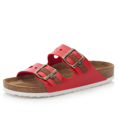 Шлепанцы  Rieker  красный  кожа искусств. F-90971 фото в интернет-магазине | Omadey.ru