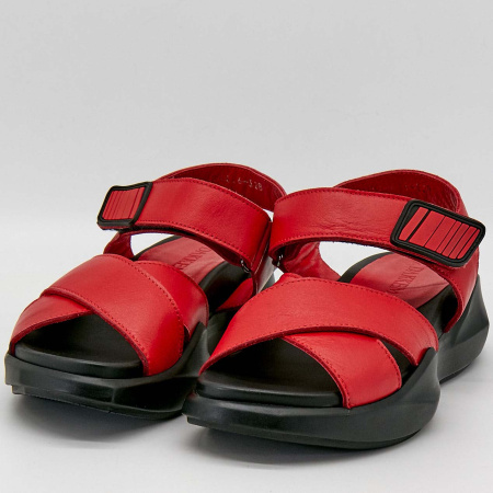 Сандалии  Dakkem  красный  кожа F-90502 фото в интернет-магазине | Omadey.ru