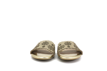 Шлепанцы  Caprice  золотой  кожа F-7572 фото в интернет-магазине | Omadey.ru