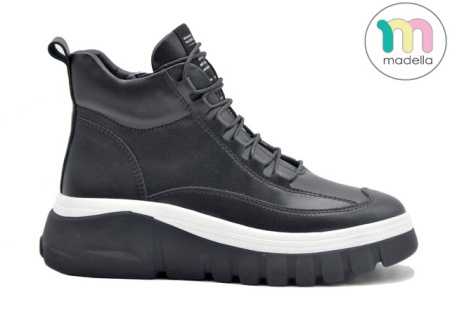 Ботинки  Madella  черный  кожа Z-100934 фото в интернет-магазине | Omadey.ru