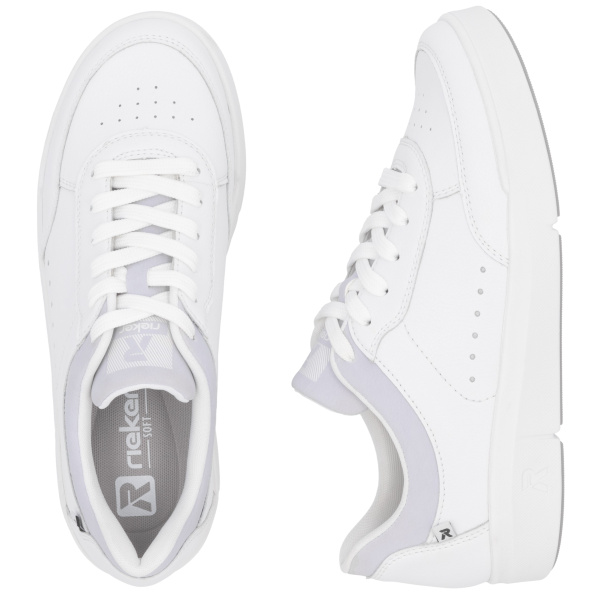 Фото Кроссовки  Rieker  белый  кожа/кожа искусств. F-400013