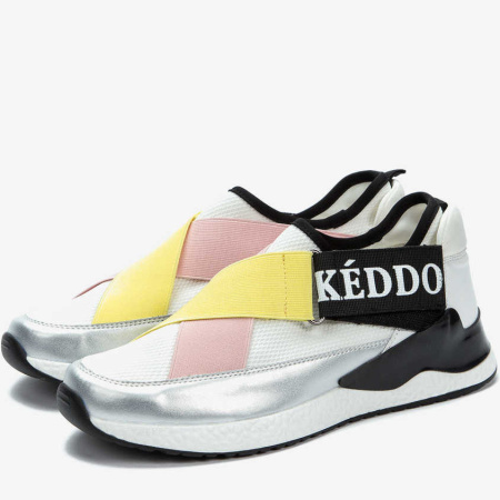 Кроссовки  Keddo  серебряный  кожа искусств./текстиль F-80729 фото в интернет-магазине | Omadey.ru