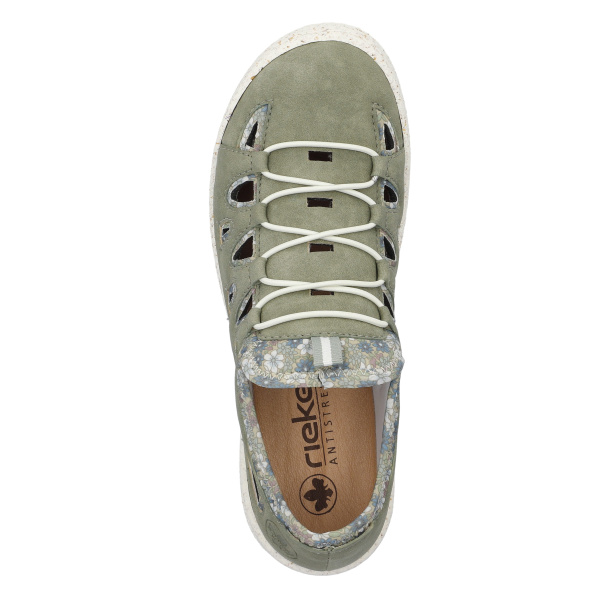 Фото Туфли летние  Rieker  зеленый  кожа искусств./текстиль F-400478