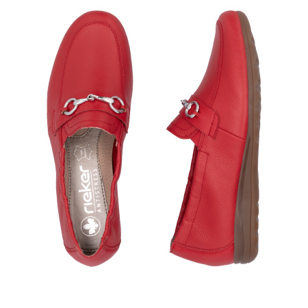 Мокасины  Rieker  красный  кожа/кожа искусств. F-400223 фото в интернет-магазине | Omadey.ru