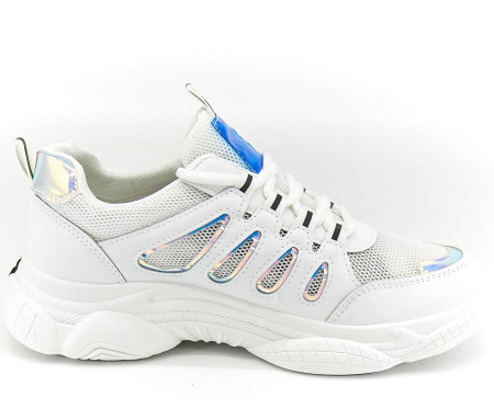 Кроссовки  женские Nobbaro  белый  кожа искусств./текстиль F-80446 фото в интернет-магазине | Omadey.ru