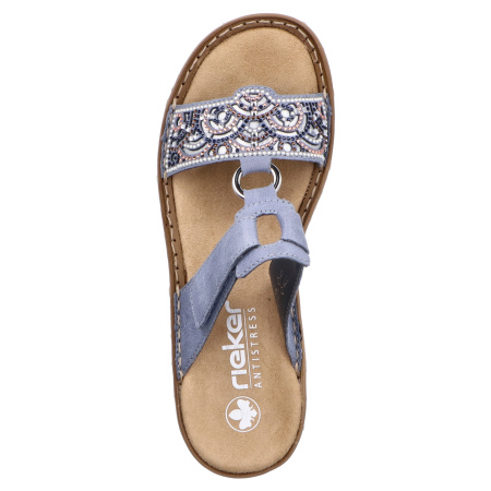 Шлепанцы  Rieker  голубой  кожа искусств. F-401144 фото в интернет-магазине | Omadey.ru