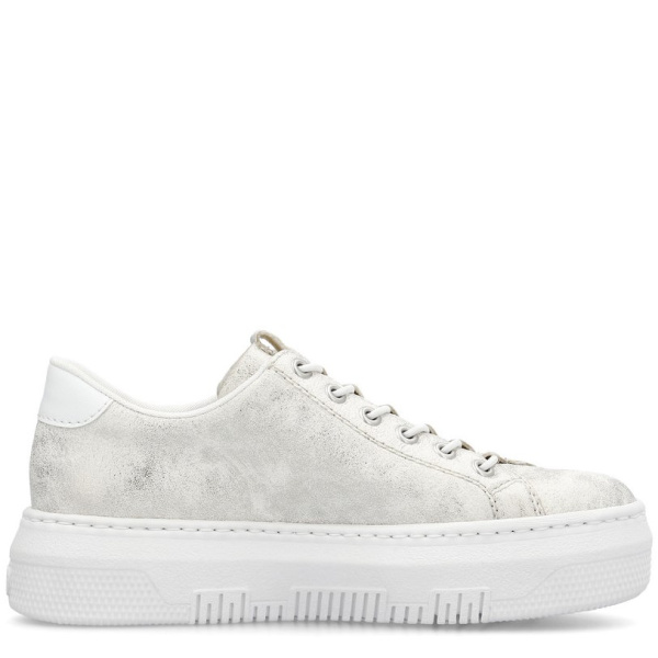 Фото Кроссовки  Rieker  серебряный  кожа искусств. F-400022 Фото Кроссовки  Rieker  серебряный  кожа искусств. F-400022