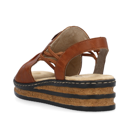Босоножки  Rieker  коричневый  кожа искусств. F-400480 фото в интернет-магазине | Omadey.ru