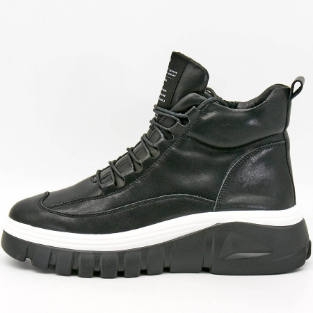 Ботинки  Madella  черный  кожа Z-100934 фото в интернет-магазине | Omadey.ru