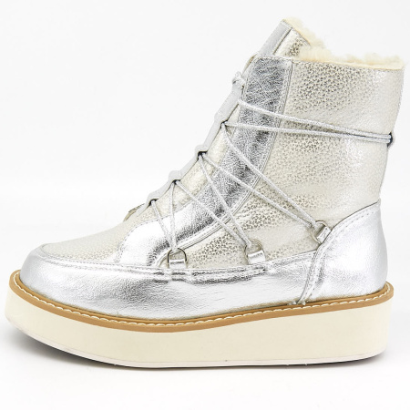Ботинки  Betsy  серебряный  кожа искусств. Z-7488 фото в интернет-магазине | Omadey.ru