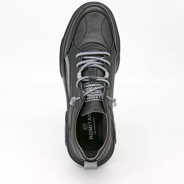 Фото Кроссовки  Romitan  черный  кожа Z-90458 мужские