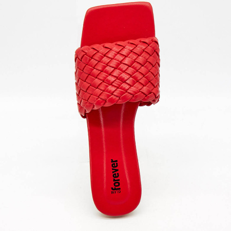 Шлепанцы  Glam Forever  красный  полиуретан F-91158 фото в интернет-магазине | Omadey.ru