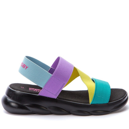 Сандалии  Crosby  бирюзовый  текстиль F-91020 фото в интернет-магазине | Omadey.ru