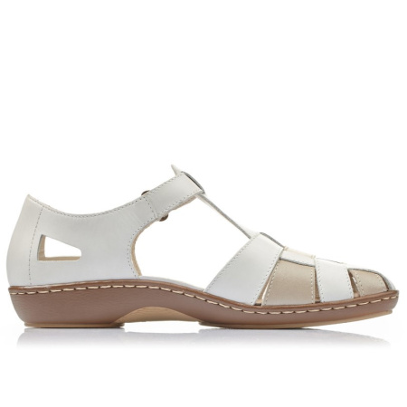 Туфли летние  Rieker  белый  кожа F-400083 фото в интернет-магазине | Omadey.ru