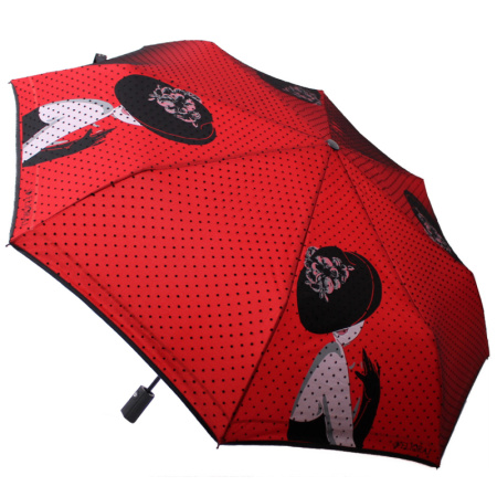 Зонт  Flioraj  красный  Ткань с вуалью c09367