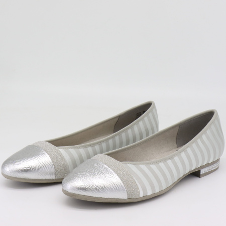 Балетки  Jana  серебряный  текстиль F-80818 фото в интернет-магазине | Omadey.ru