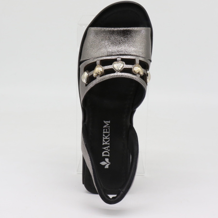 Босоножки  Dakkem  серебряный  кожа F-7655 фото в интернет-магазине | Omadey.ru