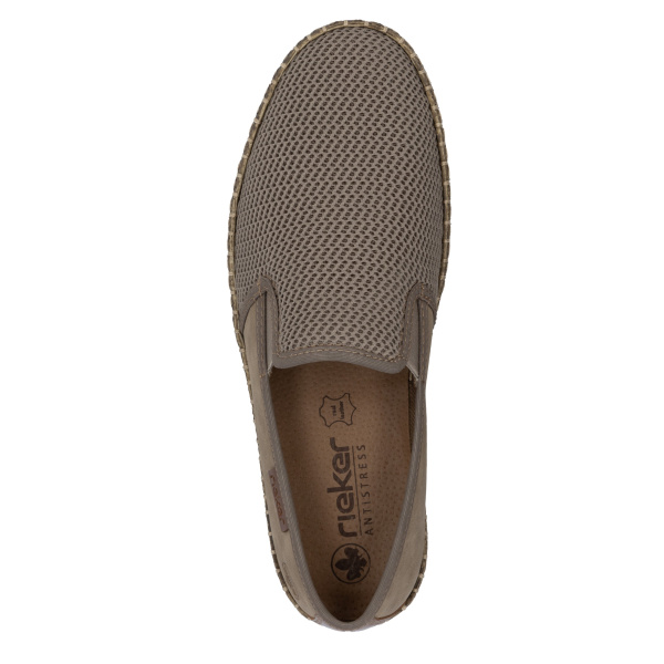 Фото Слипоны  Rieker  бежевый  кожа искусств./текстиль F-400268