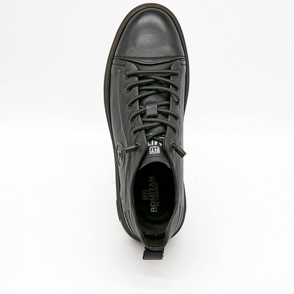 Фото Кроссовки  Romitan  черный  кожа Z-100646 мужские