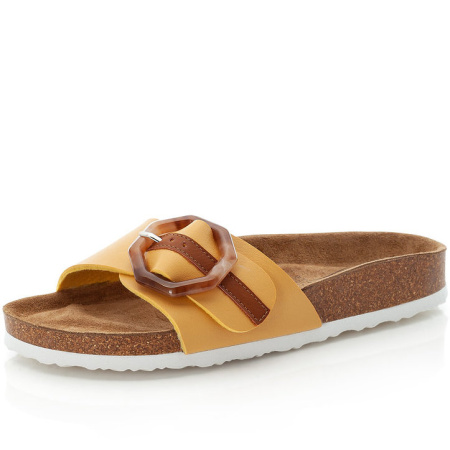 Шлепанцы  Rieker  желтый  кожа искусств. F-90729 фото в интернет-магазине | Omadey.ru