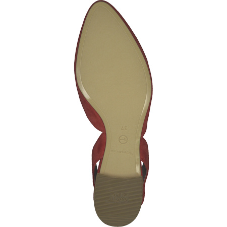 Слингбэки  Tamaris  красный  кожа F-81246 фото в интернет-магазине | Omadey.ru