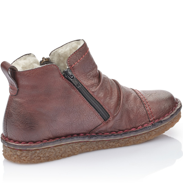 Фото Ботинки  Rieker  бордовый  кожа искусств. Z-89223