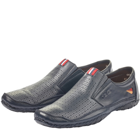 Туфли летние  Rieker  синий  кожа F-400113 фото в интернет-магазине | Omadey.ru