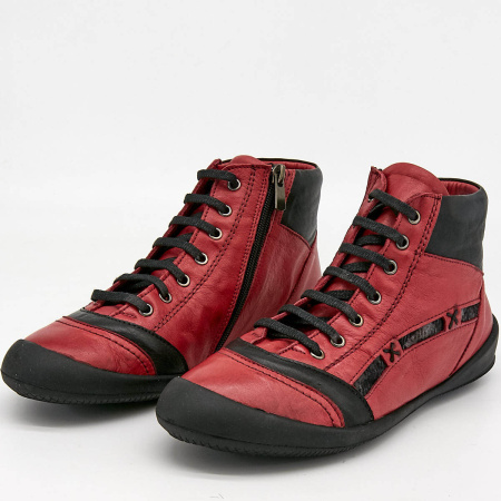 Ботинки  Rovigo  красно-чёрный  кожа Z-8509 фото в интернет-магазине | Omadey.ru