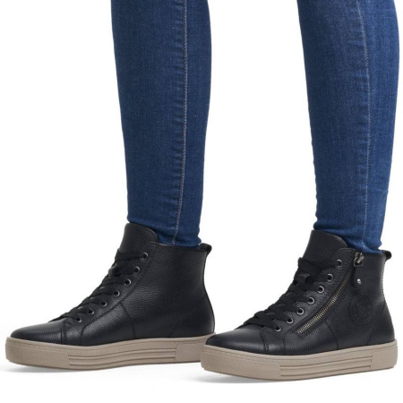 Ботинки  Remonte  черный  кожа Z-300057 фото в интернет-магазине | Omadey.ru