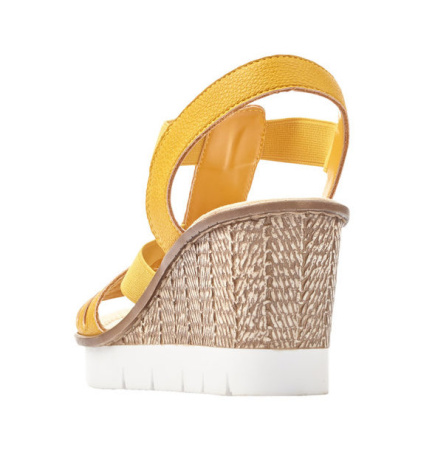 Босоножки  Rieker  желтый  кожа искусств. F-80752 фото в интернет-магазине | Omadey.ru