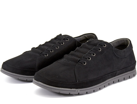 Туфли  Tesoro  черный  нубук искуств. Z-8231 фото в интернет-магазине | Omadey.ru